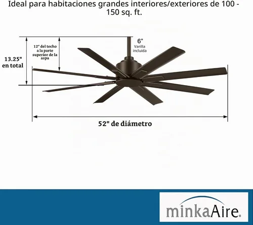 Vista 5 de MINKA-AIRE F896-52-ORB Xtreme H2O Ventilador de techo para exteriores de 52 pulgadas, bronce aceitado