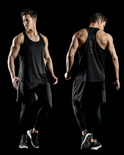 Vista 6 de TSLA - Camisetas deportivas sin mangas para hombre, Dry Fit, con espalda en Y, para entrenamiento, gimnasio o fisicoculturismo, paquete de 3