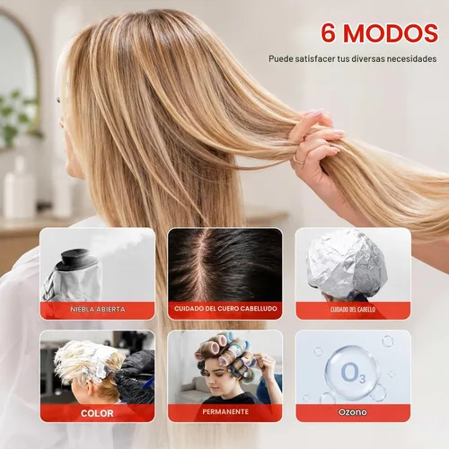 Vista 4 de Vaporizador profesional Nano para acondicionamiento profundo, 5 modos, función de ozono, panel de control inteligente, adecuado para salón y uso