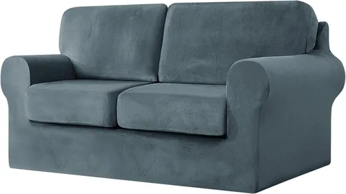 Vista 82 de UNBBRRL Fundas de sofá de 3 piezas para sofá, funda de terciopelo elástico para sillón con 1 funda de cojín de asiento y 1 funda de respaldo