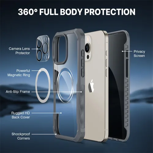 Vista 232 de CENHUFO Funda de privacidad para iPhone 11 Pro, funda de cuerpo completo con protector de pantalla de privacidad de vidrio templado 9H integrado
