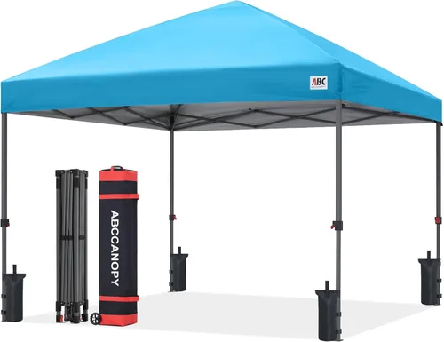 Vista 56 de ABCCANOPY Toldo desplegable – Tienda de campaña portátil para patio al aire libre resistente para patio trasero y terraza con 4 bolsas de arena Beige
