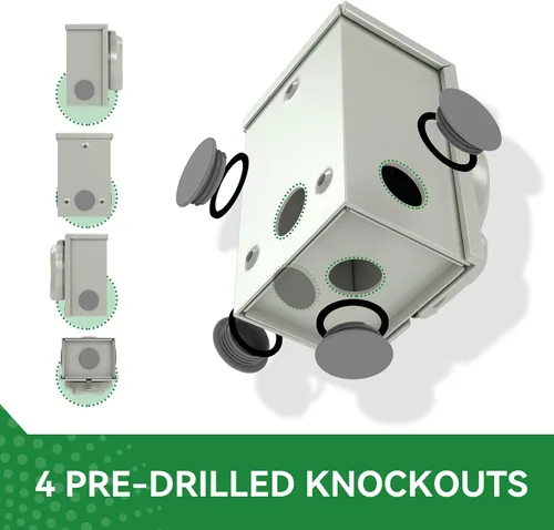 Vista 2 de Caja de entrada de generador pretaladrada de 30 amperios y cable de extensión RV de 30 amperios de 15 pies, kit combinado impermeable, cable
