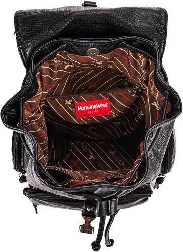 Vista 6 de Montana West Mochila para mujer Western Trendy Satchel Backpack, Negro -, Mochilas de viaje