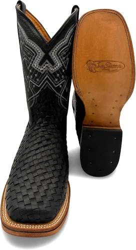 Vista 4 de The Western Shops Botas vaqueras con punta cuadrada para hombre