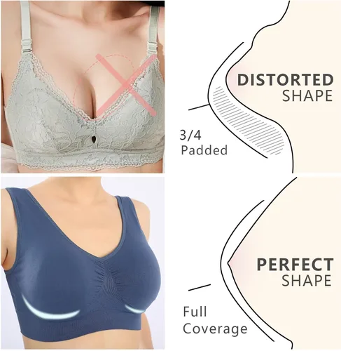 Vista 5 de Cabales Brasier deportivo sin costuras para mujer, sin varillas, relleno extraíble, cómodo y cómodo