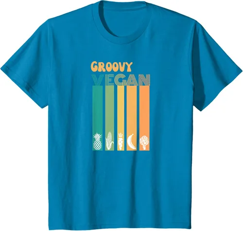Vista 55 de Groovy Vegan Retro Vintage Cool Veggies 70 80 Flower Power Camiseta, Negro