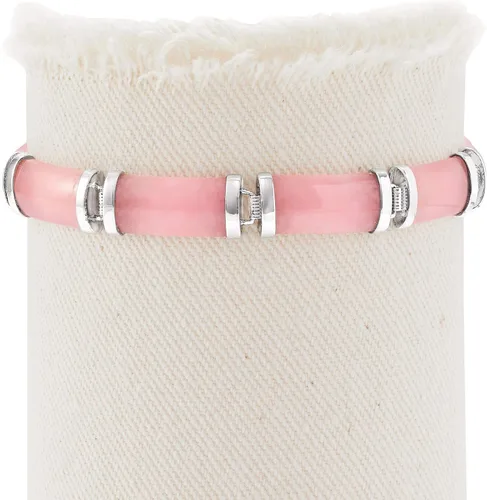 Vista 4 de Ross-Simons - Pulsera de buena fortuna de jade en plata de ley