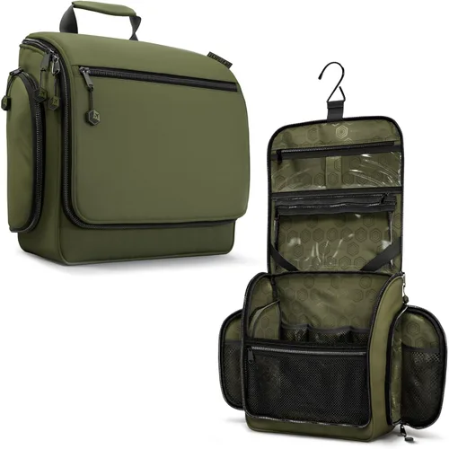Vista 20 de VENTURE 4TH Neceser de viaje colgante para mujeres y hombres - Organizador grande de artículos de tocador con 18 compartimentos, bolsa extraíble