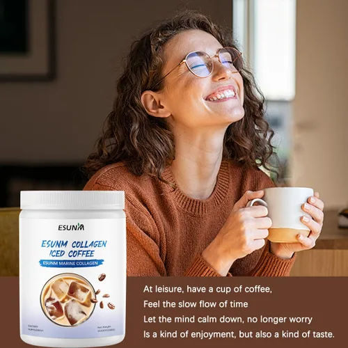 Vista 4 de ESUNM Colágeno de café helado con colágeno, mejora la condición mental y de la piel, buen gusto, 12.69 onzas (12.70 oz)