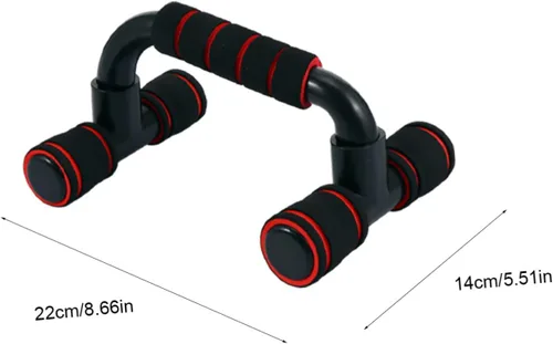 Vista 2 de Kit de rodillo de abdominales de doble rueda roja con barras de flexión, herramienta de agarre de cuerda elástica para fortalecer el núcleo
