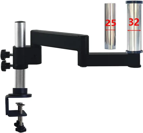 Vista 5 de Soporte para microscopio de brazo articulado, abrazadera universal giratoria 360, para microscopio trinocular estéreo, cámara HDMI, teléfono