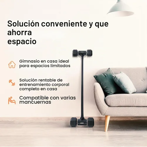 Vista 9 de Convertidor de mancuerna a barra, transforma mancuernas a barra de pesas, convertidor de mancuernas a barra para el gimnasio en casa, ajustable