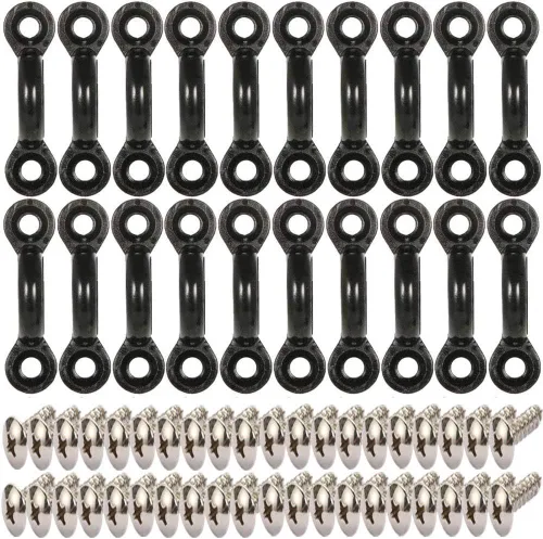 Vista 3 de Kit de almohadillas para kayak, 10 trabillas elásticas de nailon para cubierta con 20 tornillos para lancha, kit de aparejo de cubierta de kayak