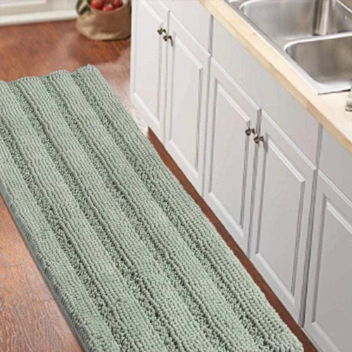 Vista 12 de Turquoize Alfombra de baño de chenilla de lujo para baño, extra absorbente, alfombra de ducha de microfibra antideslizante para baño, alfombra Aqua