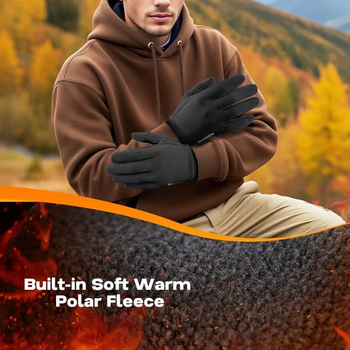 Vista 2 de Sukeen Guantes de invierno para hombres y mujeres, para pantalla táctil, antideslizantes, ligeros, para clima frío, guantes cálidos para correr