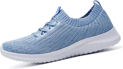 Vista 5 de konhill Zapatos cómodos para caminar para mujer, tenis atléticos, casuales, sin cordones