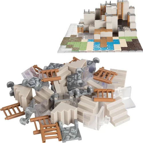Vista 9 de Monster Adventure Terrain - Sistema de construcción intercambiable 3D, juego de expansión de caverna pintada de 141 piezas con base, construye