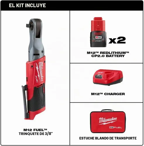 Vista 2 de M12 COMBUSTIBLE 3/8" TRINQUETE 2BAT
