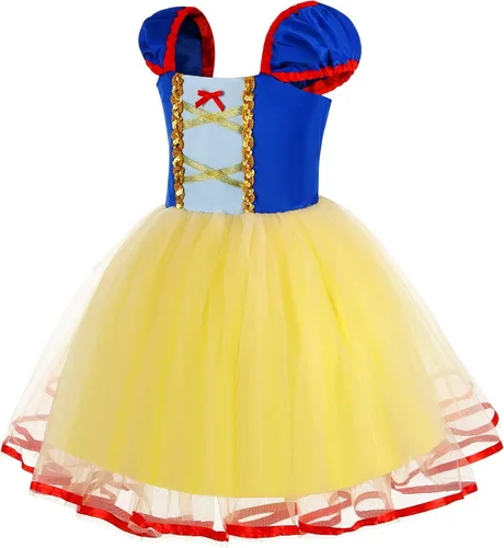 Vista 6 de Disfraz de princesa para niñas, traje casual de verano de manga corta para niños