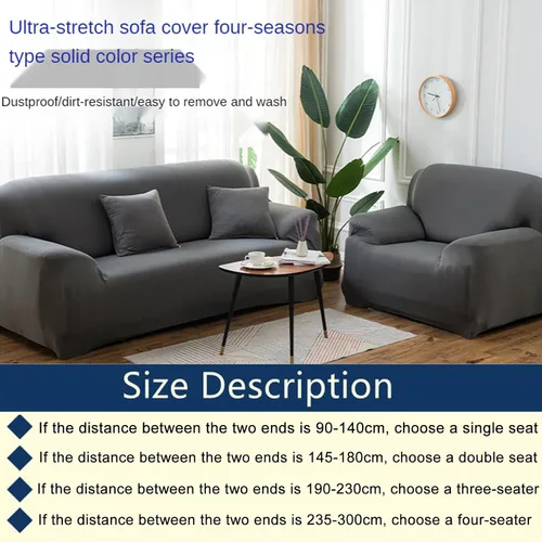 Vista 2 de Morbuy Funda súper elástica para sofá, 4 piezas de elastano, funda de sofá modular de color sólido con parte inferior elástica, protector de muebles