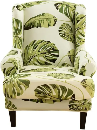 Vista 9 de Fundas para silla Wingback, 2 piezas, estilo americano, fundas elásticas para sillón de ala con parte inferior elástica, protector de muebles