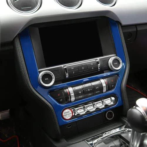 Vista 6 de CheroCar para Ford Mustang - Cubierta de panel de pantalla de navegación para consola central, Marco de decoración interior, Compatible con Ford
