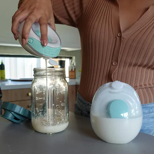 Vista 5 de Willow Go - Recipientes de leche reutilizables de 5 onzas con protector contra salpicaduras, para usar con el extractor de leche manos libres Willow