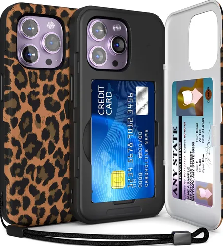 Vista 12 de TORU CX Slim - Funda tipo cartera para iPhone 14 Pro Funda protectora a prueba de golpes resistente con tarjetero oculto y ranura para tarjetas