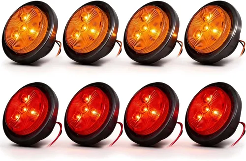 Vista 5 de NEW SUN® PIRANHA LED - Luces LED de 2.5 pulgadas (2.5 pulgadas), impermeables 10 x rojo 20 ámbar