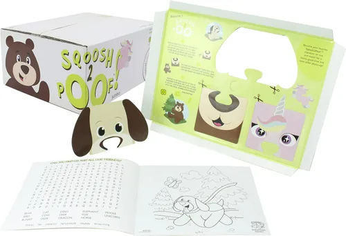 Vista 8 de Animal Adventure® Sqoosh2Poof™ Personaje de peluche gigante comprimido dentro de una caja pequeña Oso de 54 pulgadas