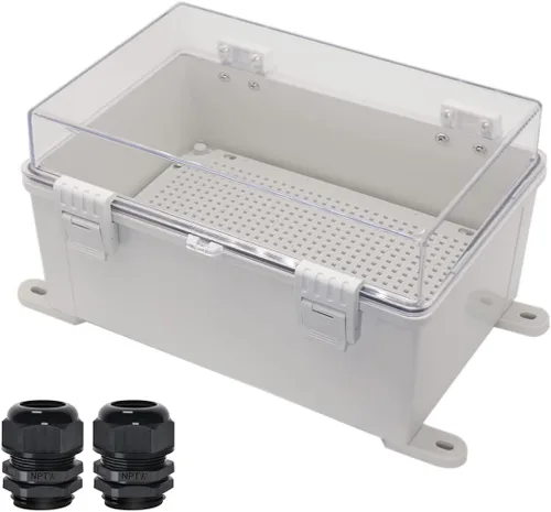 Vista 15 de Zulkit Caja de conexiones plástico ABS a prueba de polvo impermeable IP65 cajas eléctricas universales con carcasa de bisagra para exteriores