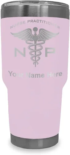 Vista 22 de LaserGram NP Nurse Practioner - Vaso aislado al vacío de 20 onzas, grabado personalizado incluido (negro)