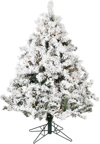 Vista 15 de Vickerman - Árbol de Navidad artificial de pino de Alaska de 36 pulgadas, con efecto nevado. Verde