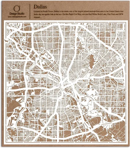 Vista 69 de O3 Design Studio Aberdeen - Mapa de papel cortado en papel blanco de 12 x 12 pulgadas