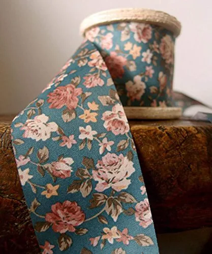 Vista 5 de AK Trading - Cinta con estampado floral vintage de 2 pulgadas de ancho x 10 yardas (negro)