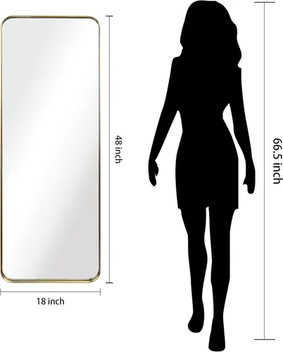 Vista 13 de Empire Art Direct Espejo de pared rectangular de acero inoxidable dorado ultra cepillado, espejo para baño, dormitorio, sala de estar, listo