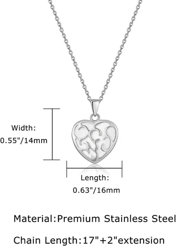 Vista 4 de SIUMAL Collares chapados en oro para mujer, collar de plata para mujer, collar de corazón delicado como regalo de cumpleaños para mujer