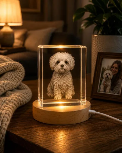 Vista 9 de Rectángulo de fotos de cristal grabado en 3D personalizado Recuerdo grabado con láser personalizado Regalo Decoración Regalo conmemorativo