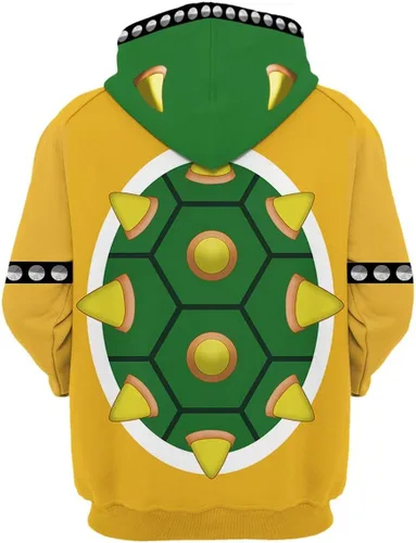 Vista 2 de Super Brothers Hoodie Bowser Costume Adult Hoodie Funny Cartoon Adult Sweatshirt Movie Cosplay Costume