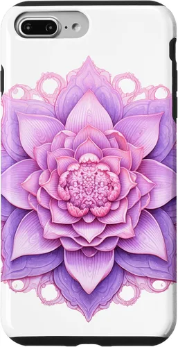 Vista 9 de iPhone 14 Lotus Flower Mandala Circle Rosa Mujeres Yoga Meditación Caso