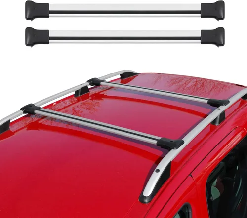 Vista 2 de OMAC Barras transversales de aluminio para Toyota RAV4 2006-2012 – Max 165 lb / 75 kg – 2 barras plateadas