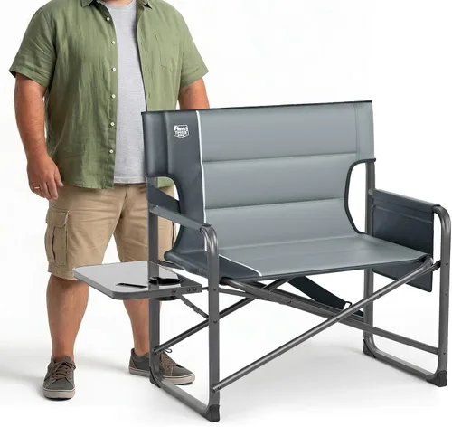 Vista 12 de TIMBER RIDGE Silla de directores extra ancha, sillas de camping plegables