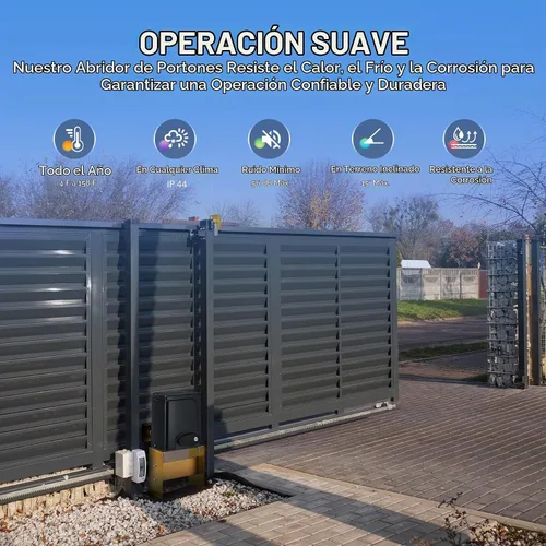 Vista 5 de CO-Z APP Smart abridor automático de puerta corrediza, abridor de puerta eléctrico de 280W para puertas de hasta 1400 lb 40 pies, sistema