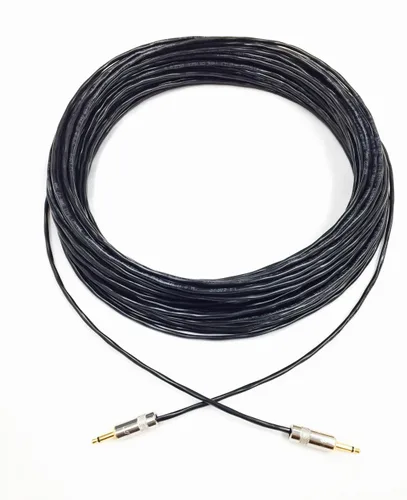Vista 2 de Custom Cable Connection Cable mono macho a macho de 25 pies y 0.138 in con chaqueta de PVC negra