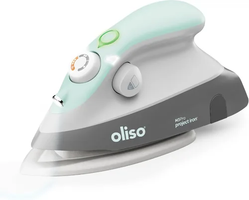 Vista 2 de Oliso Plancha de vapor M3Pro Project con Solemate (Aqua) y bolsa de transporte Oliso para mini planchas