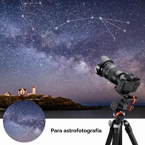 Vista 6 de K&F CONCEPT Cabezal de trípode con engranaje de 3 vías