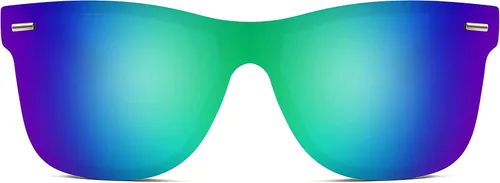 Vista 2 de FEISEDY Gafas de sol reflexivas de una pieza sin montura de moda con lentes de sol reflectantes B4114