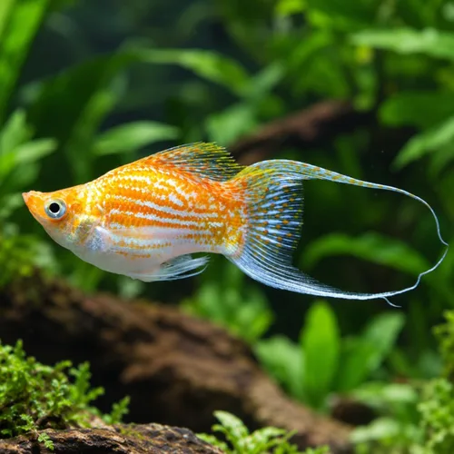 Vista 5 de Swimming Creatures™ 4 Lyretail Balloon Molly (Poecilia sphenops) Peces de acuario vivos de agua dulce – Variedad mixta colorida – Colores Molly