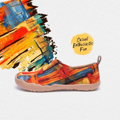 Vista 3 de UIN Mocasines casuales para mujer, de viaje, pintados, para caminar, ligeros, cómodos, de lona, tenis de moda